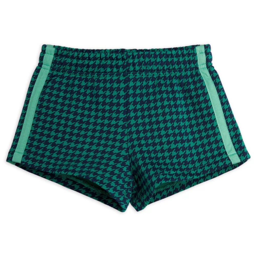 Mini Rodini Green Houndstooth Athletic Shorts